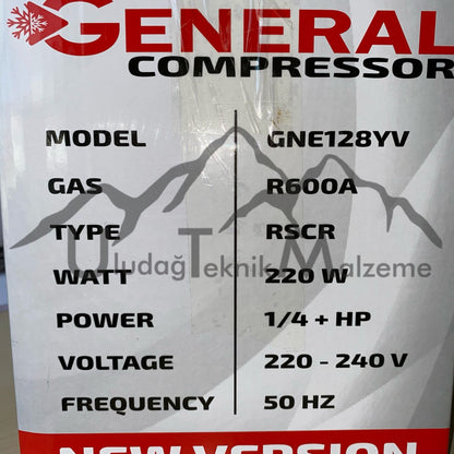 GENERAL GNE128YV KOMPRESÖR R600A 220W 1/4+HP +kdv