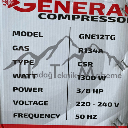 GENERAL GNE12TG KOMPRESÖR R134 1300W 3/8HP +kdv